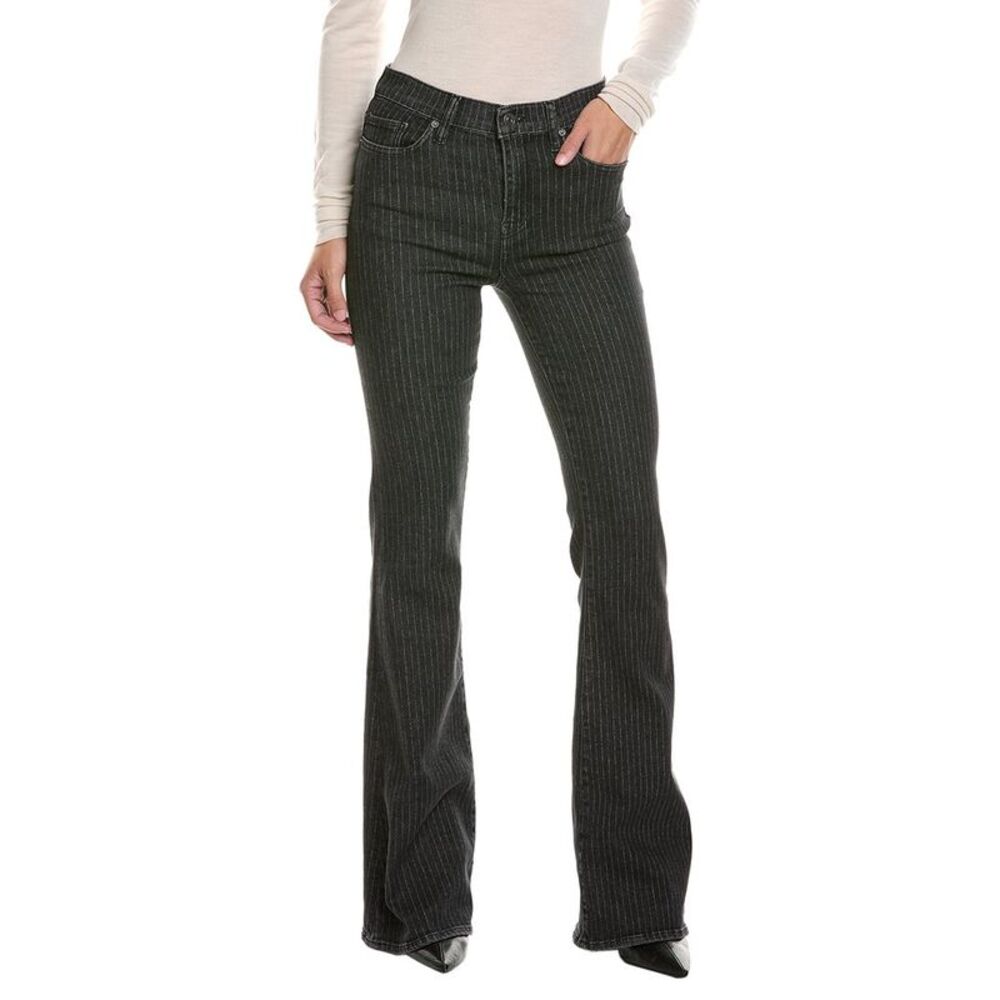 Frame Denim Womens Charcoal Pinstripe Le High Flare Jean